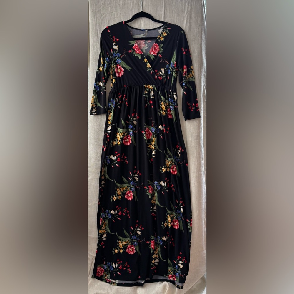 Floral Black Dress